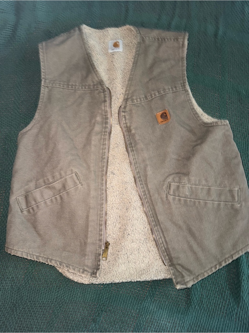 Carhartt Sherpa-Lined Canvas Vest in Brown